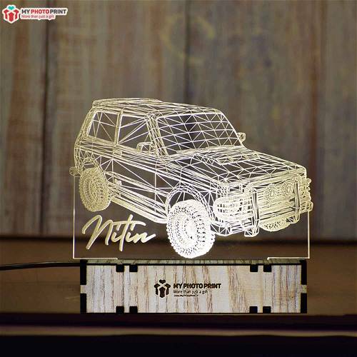 Personalized 3D Jeep Car Acrylic 3D illusion LED Lamp with Color Changing Led and Remote#1594