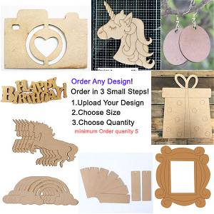 Customized MDF Wooden Craft Cutout Any Shapes & Patterns | Minimum Order 10 Pcs