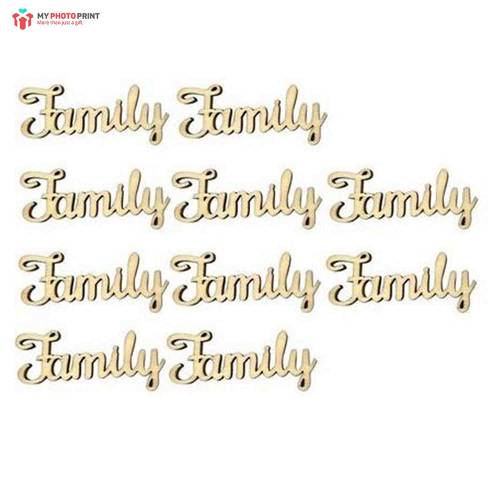 Family MDF Wooden Craft Cutout Shapes & Patterns - DIY SET OF 10