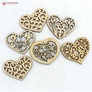 Heart Design MDF Wooden Craft Cutout Any Shapes & Patterns | (minimum 10 Quantity)
