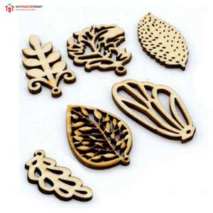 Leaf Design MDF Wooden Craft Cutout Any Shapes & Patterns | (Pack Of 6pcs)