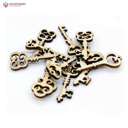 Key Design MDF Wooden Craft Cutout Any Shapes & Patterns | (Pack Of 12pcs)