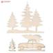 Fir Tree and Car Wooden Shapes MDF Wooden Craft Cutout Any Shapes & Patterns | (3 Piece Set)