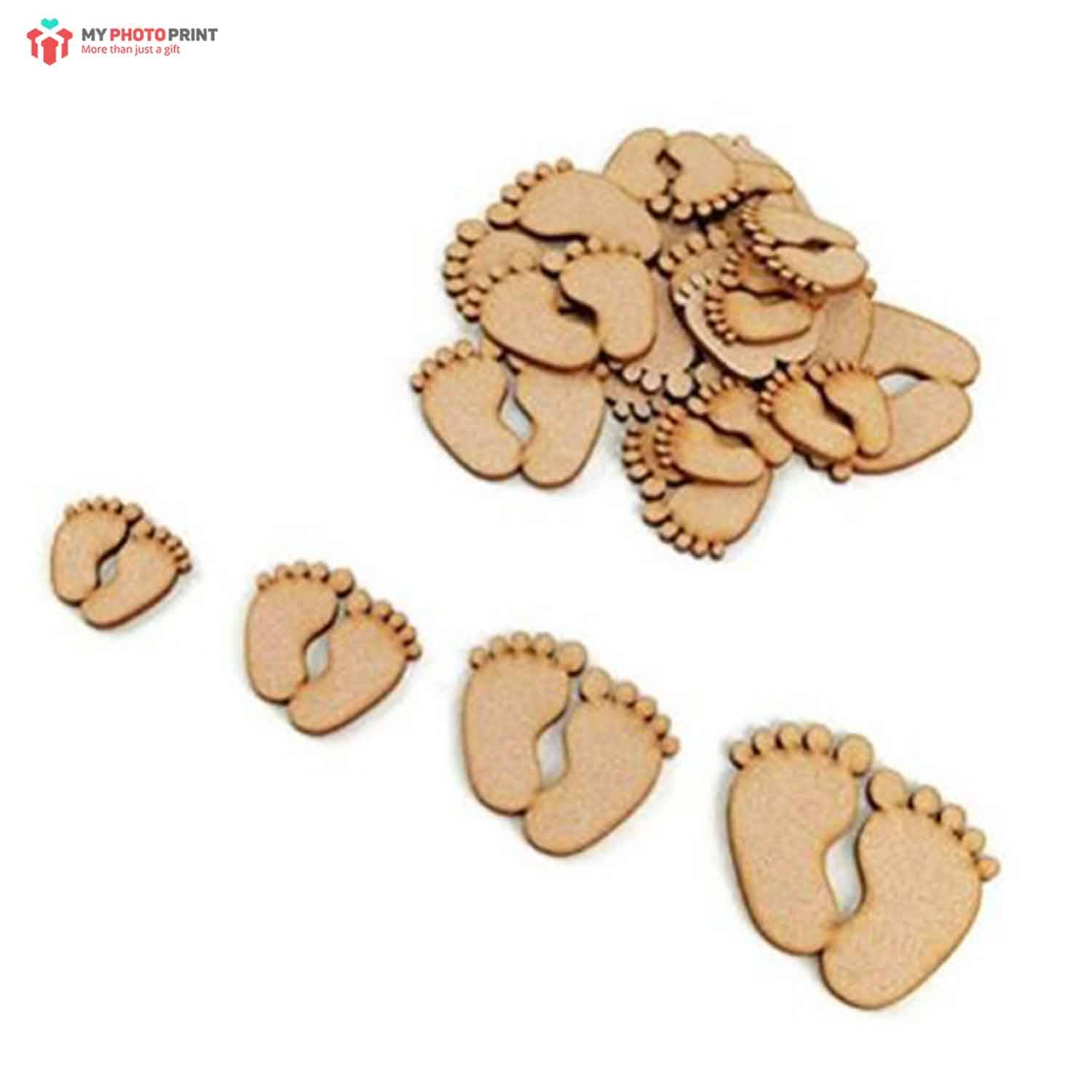 Cute Baby Feet Craft Shapes MDF Wooden Craft Cutout Shapes & Patterns - DIY SET OF 10