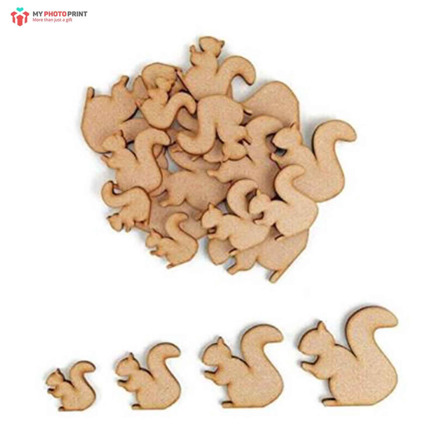 Squirrels MDF Wooden Craft Cutout Shapes & Patterns - DIY SET OF 10