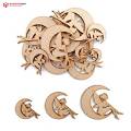 Fairy on Moon MDF Wooden Craft Cutout Shapes & Patterns - DIY SET OF 10