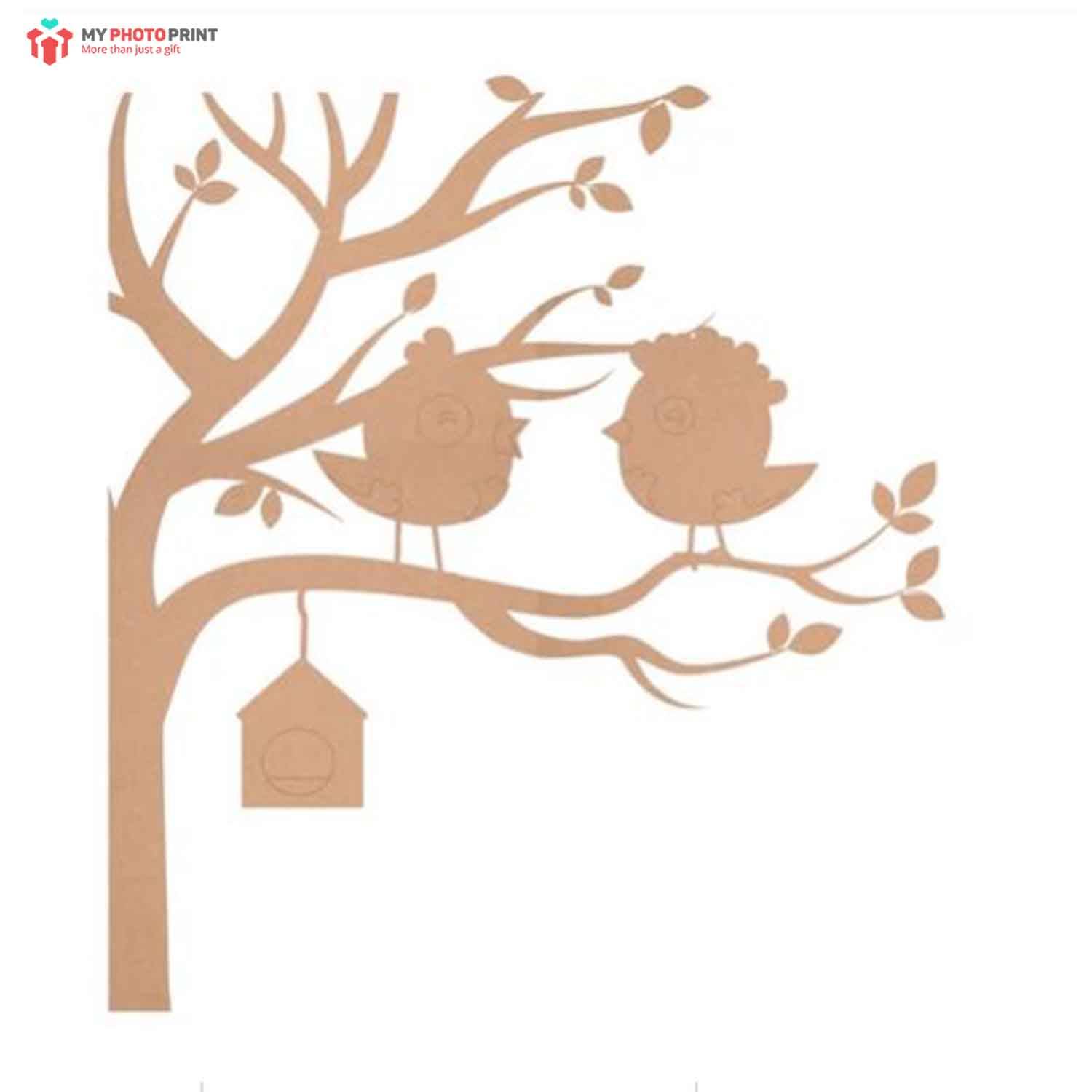 Tree And Birds MDF Wooden Craft Cutout Any Shapes & Patterns | Minimum Order 5 Pcs