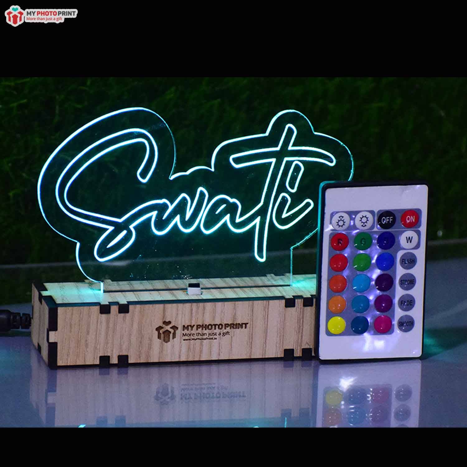 Personalized Name Acrylic 3D illusion LED Lamp with Color Changing Led and Remote #1633
