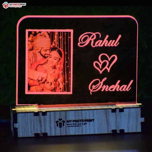 Personalized Couple Special Photo Acrylic Led Night Lamp with Color Changing Led and Remote #2056 