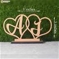 Customized Heart A TO Z ALPHABET Wooden Table Top