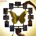 Personalized Wall Clock Butterfly Wooden Photo Clock with 12 Photos
