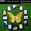 Personalized Wall Clock Butterfly Wooden Photo Clock with 12 Photos