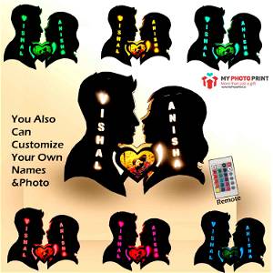 Customized Couple Heart Name Board Multi Color Led and Remote#1723