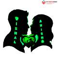 Customized Couple Heart Name Board Multi Color Led and Remote#1723