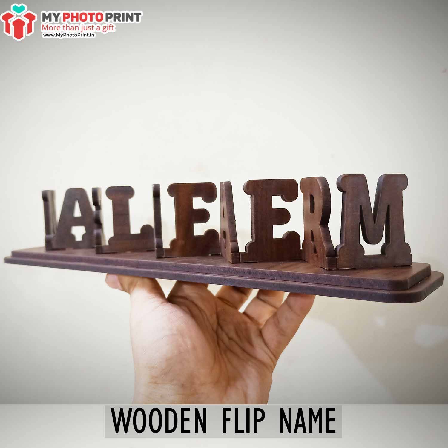 STYLISH Customized Double Side Flip Wooden Name