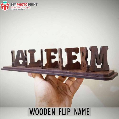STYLISH Customized Double Side Flip Wooden Name