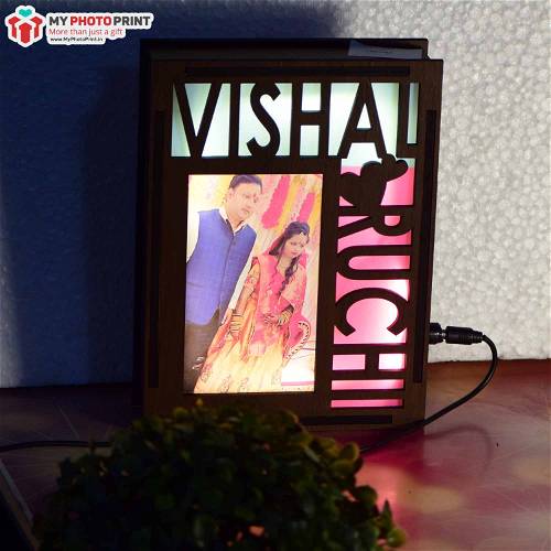 Personalized Couple Photo Wooden Name Board