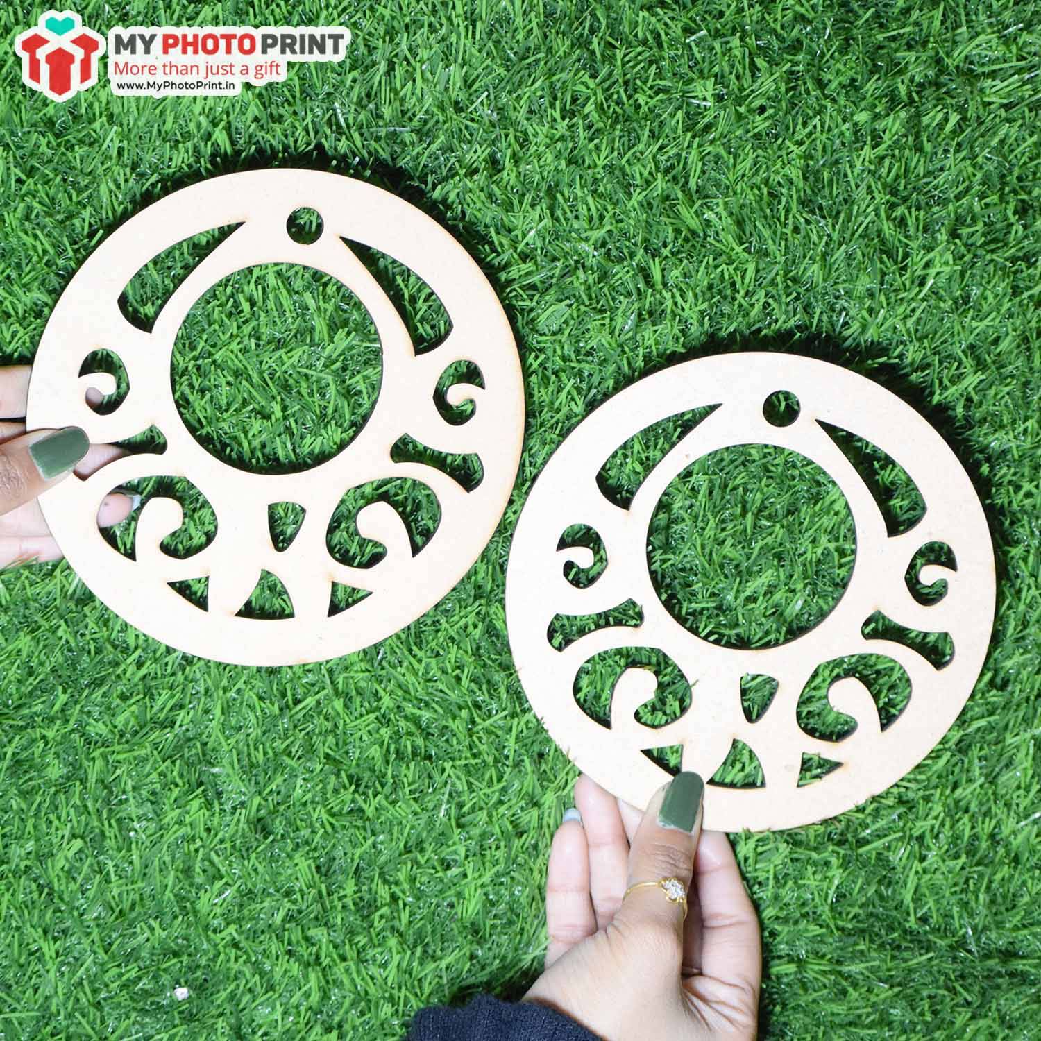 Round Design MDF Wooden Craft Cutout Any Shapes & Patterns | (Pack Of 15pcs)