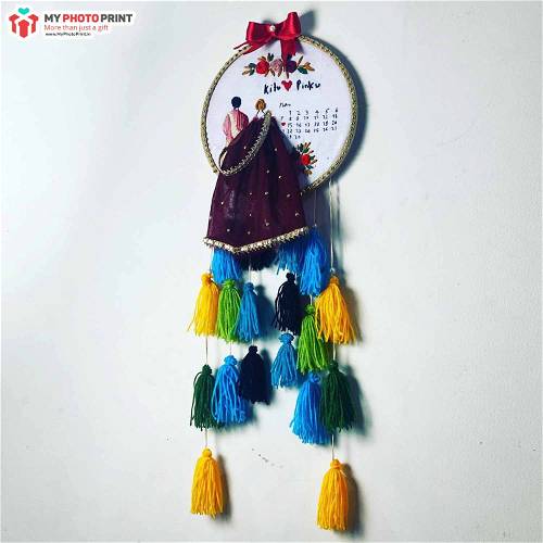 Personalized Handmade Embroidered Wall Hanging For Couple #2087