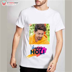 Personalized Photo With Happy Holi T-Shirt#2091