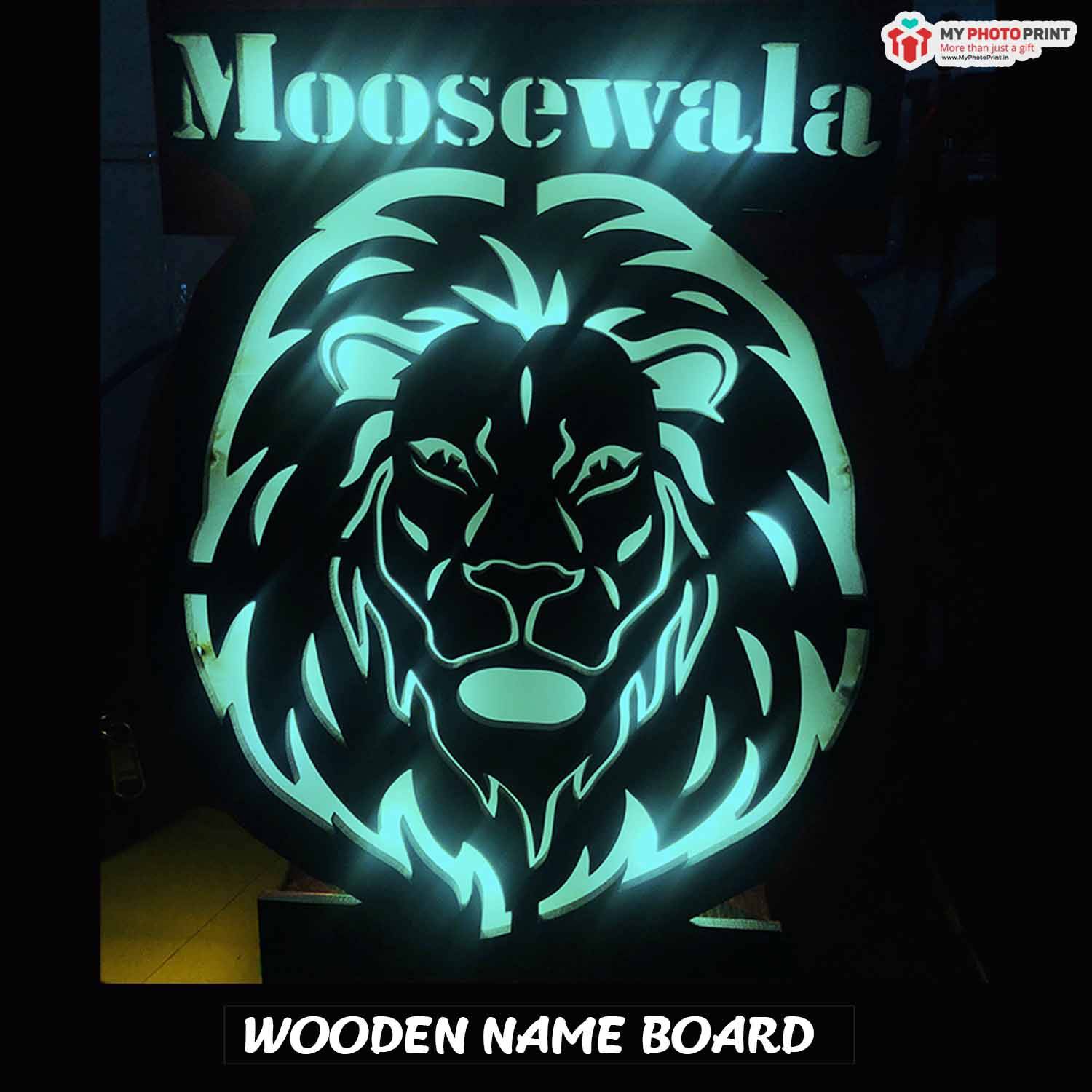 Customized Fearless Lion Name Board Multi Color Led and Remote#1173