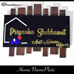 Hut Shape Designer Acrylic Home Name Plate At Best Price