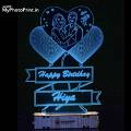 Personalized Unique 3 Heart Acrylic Photo 3D illusion LED Lamp with Color Changing Led and Remote#2055