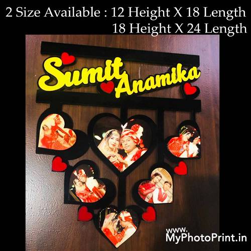 Customized Couple and Heart Photo Frame With 6 Photos#2095