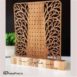 Personalized Jewellery Organizer Earring Wooden Stand #2108