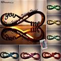Customized Couple Infinity Wooden Name Board Multi Color Led and Remote#2109