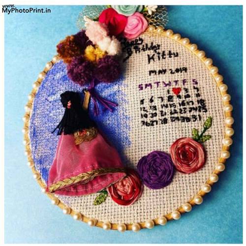 Personalized Handmade Embroidered wall hanging for girls