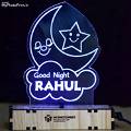 Customized Cloud Moon & Star Acrylic 3d Illusion Led Lamp With Color Changing Led And Remote#2121