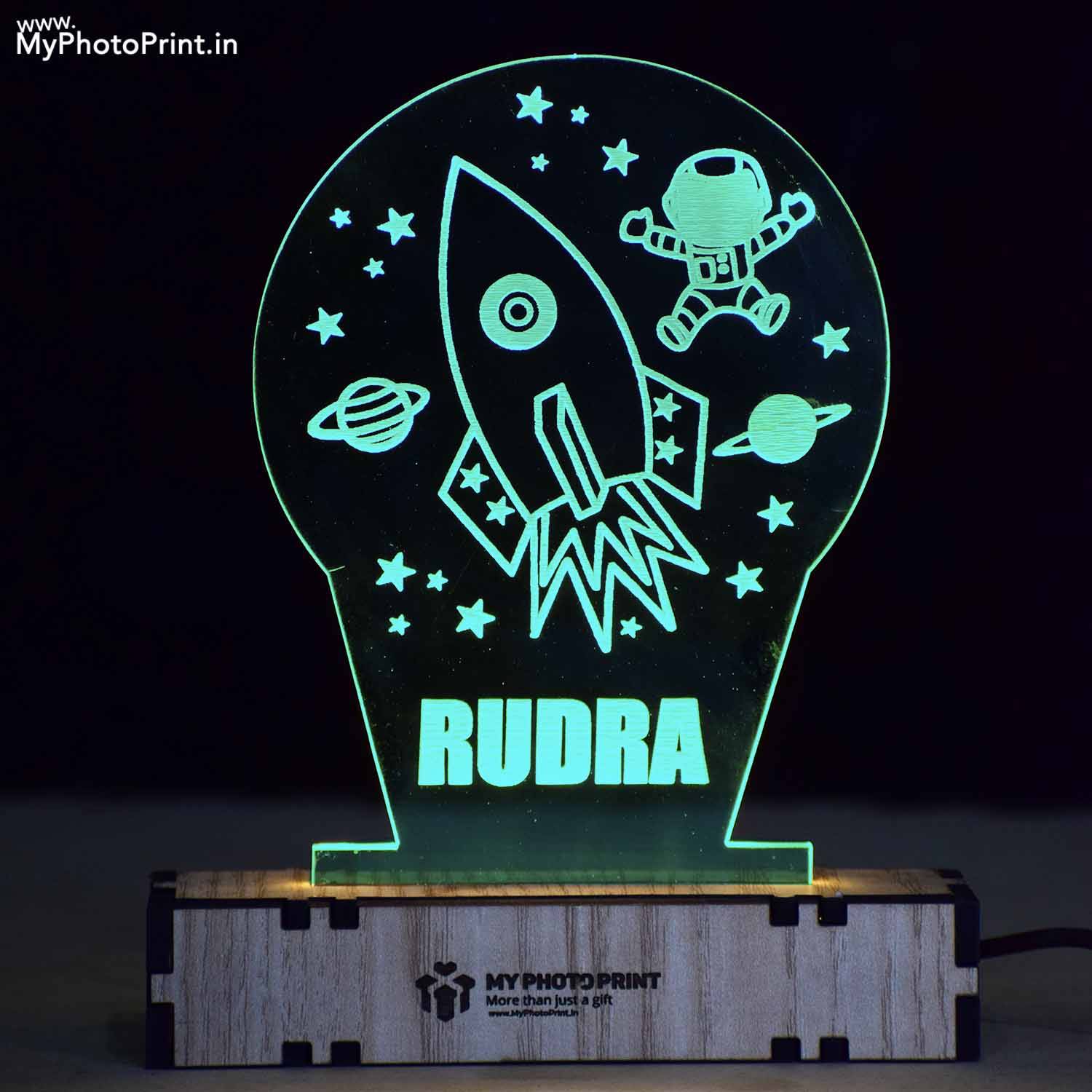 Customized Rocket Acrylic 3d Illusion Led Lamp With Color Changing Led And Remote#2122