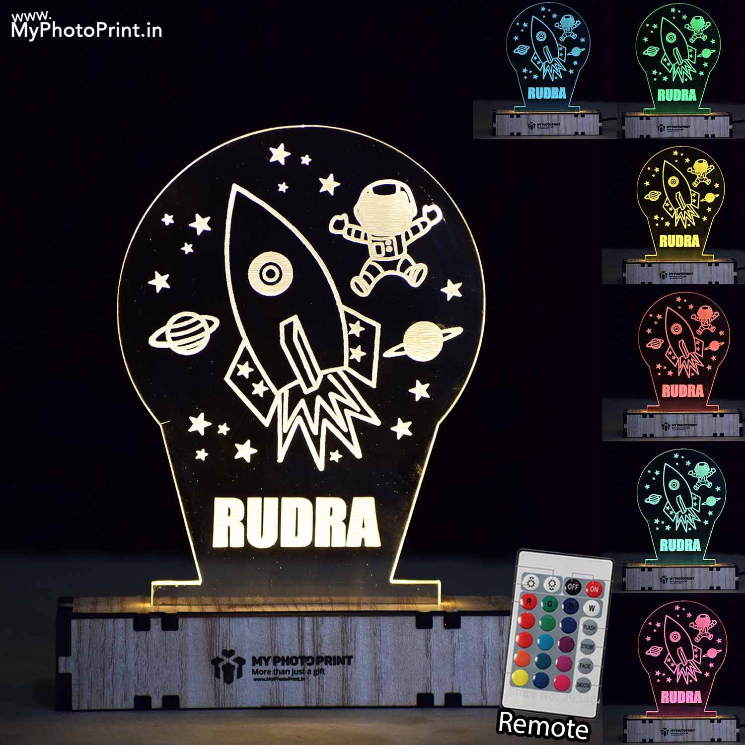Customized Rocket Acrylic 3d Illusion Led Lamp With Color Changing Led And Remote#2122