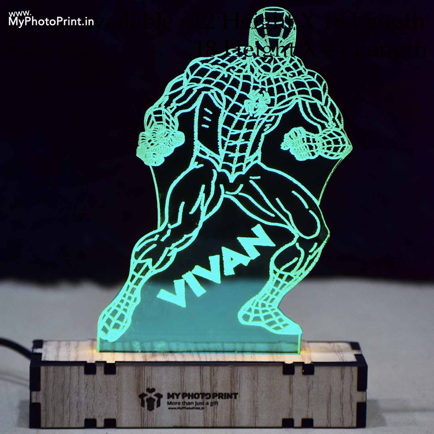 Customized Spider-Man Acrylic 3d Illusion Led Lamp With Color Changing Led And Remote#2127