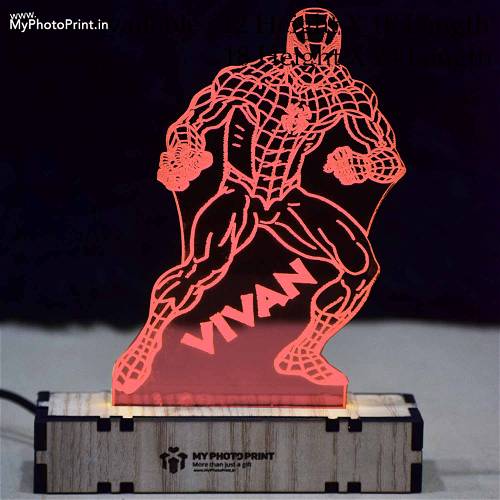 Customized Spider-Man Acrylic 3d Illusion Led Lamp With Color Changing Led And Remote#2127