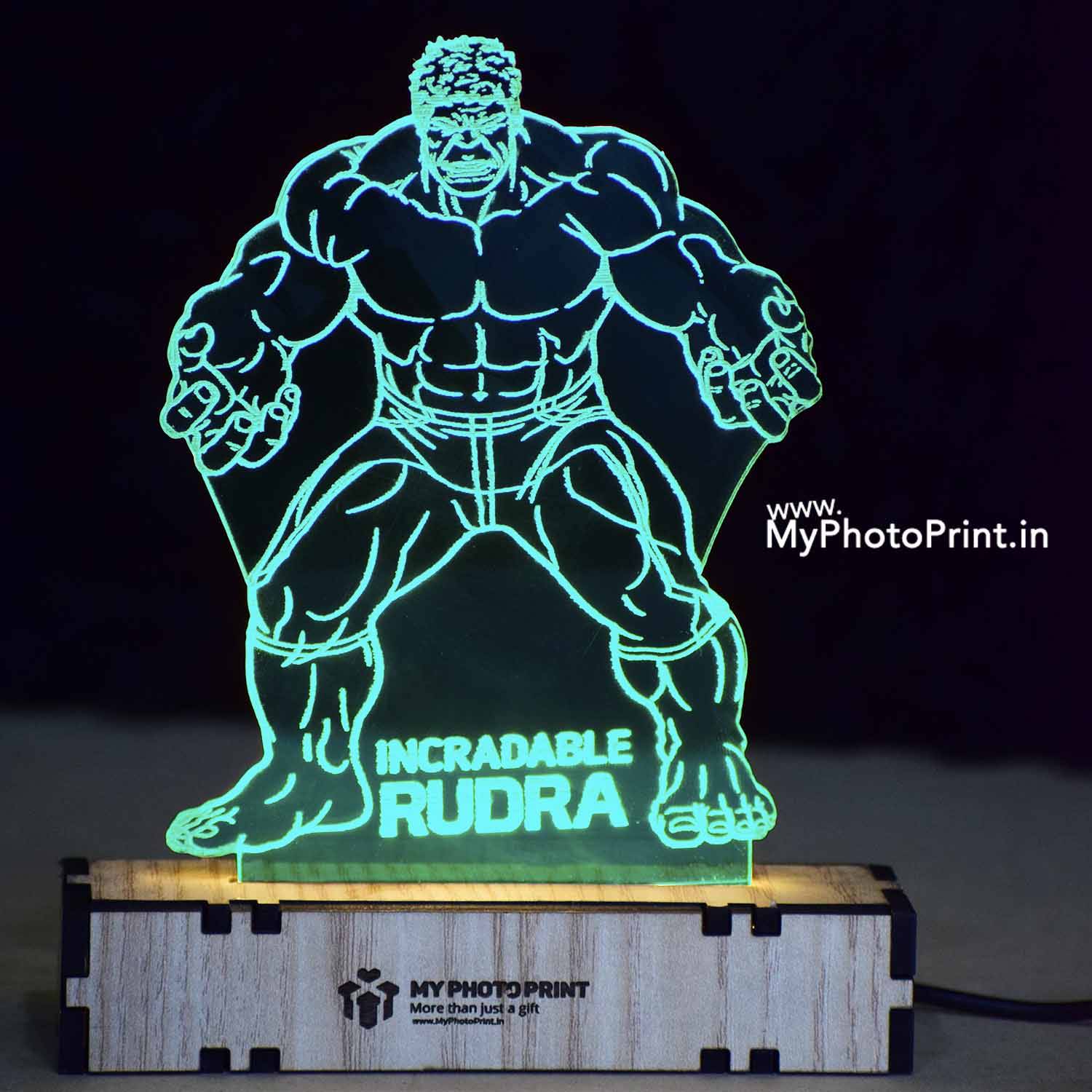 Customized Hulk Acrylic 3d Illusion Led Lamp With Color Changing Led And Remote#2131