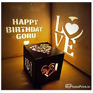 Customized Love Wooden Shadow Box Night with Electric Night Lamp-0.2