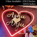 Personalized Love Couple Name With Heart Led Neon Sign Decorative Lights Wall Decor