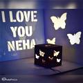 Customized Butterfly Wooden Shadow Box With Electric Night Lamp 
