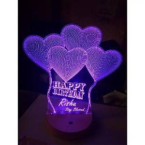 Personalized Hearts Acrylic 3D illusion LED Lamp with Color Changing Led and Remote SG