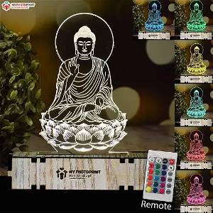 Peaceful Buddha Acrylic 3D illusion LED Lamp with Color Changing Led and Remote SG