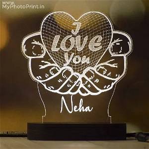 Personalized Love Hands Acrylic 3D illusion LED Lamp with Color Changing Led and Remote SG
