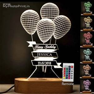  Personalized Balloons Acrylic 3D illusion LED Lamp with Color Changing Led and Remote SG