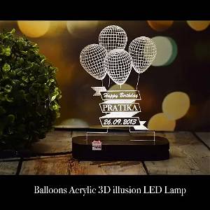  Personalized Balloons Acrylic 3D illusion LED Lamp with Color Changing Led and Remote SG