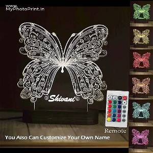 Personalized Butterfly Acrylic 3D illusion LED Lamp with Color Changing Led and Remote SG
