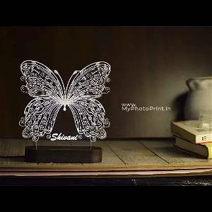 Personalized Butterfly Acrylic 3D illusion LED Lamp with Color Changing Led and Remote SG