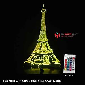 Personalized Eiffel Tower Acrylic 3D illusion LED Lamp with Color Changing Led and Remote SG