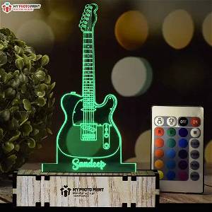 Personalized Guitar Acrylic  3D illusion LED Lamp with Color Changing Led and Remote SG