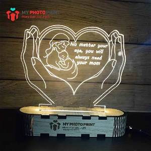 Personalized Mother Love Acrylic 3D illusion LED Lamp with Color Changing Led and Remote SG